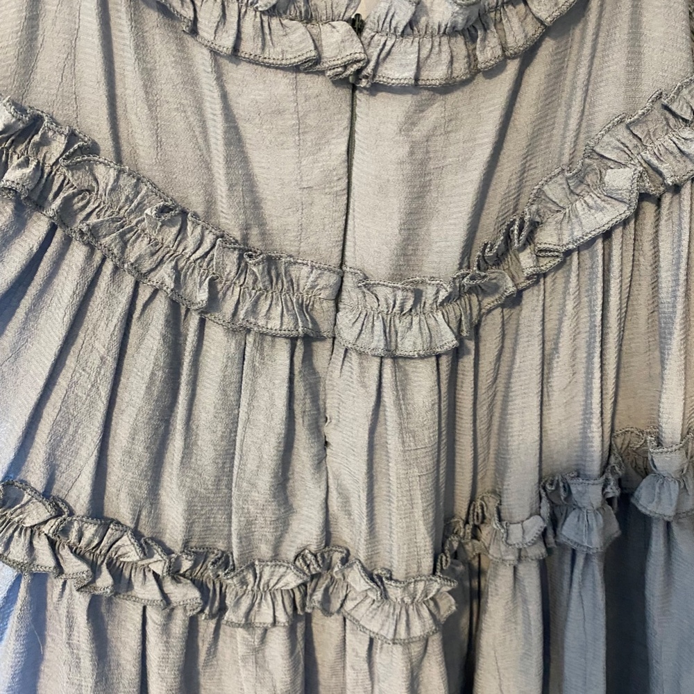 Light Blue Ruffle Mini Dress - Picture 5 of 7